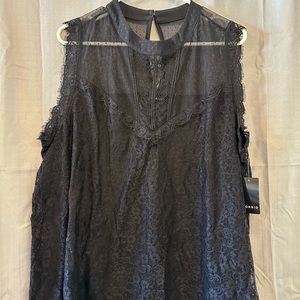 Torrid Lace Mixed Crew Neck Short Sleeved Top